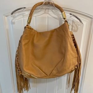 CC Skye tan leather tassel purse